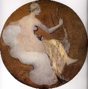 Galland Pierre Victor Esquisse peinte,la Musique ou Joueuse de lyre oil painting